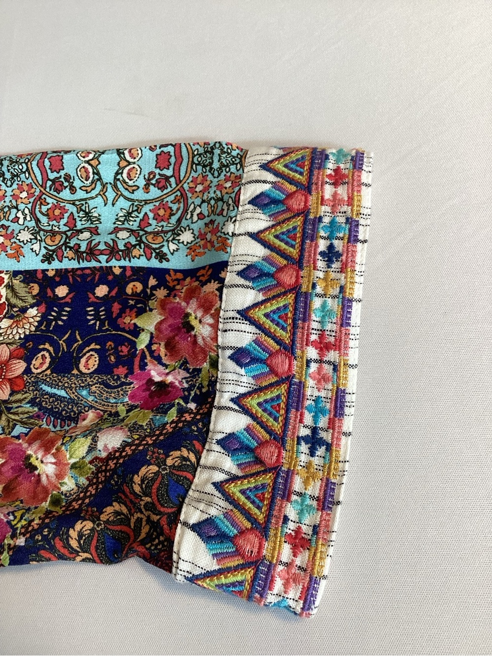 John Mark White Striped Tunic with Multicolor Embroidery - Picture 6 of 13